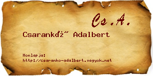 Csarankó Adalbert névjegykártya